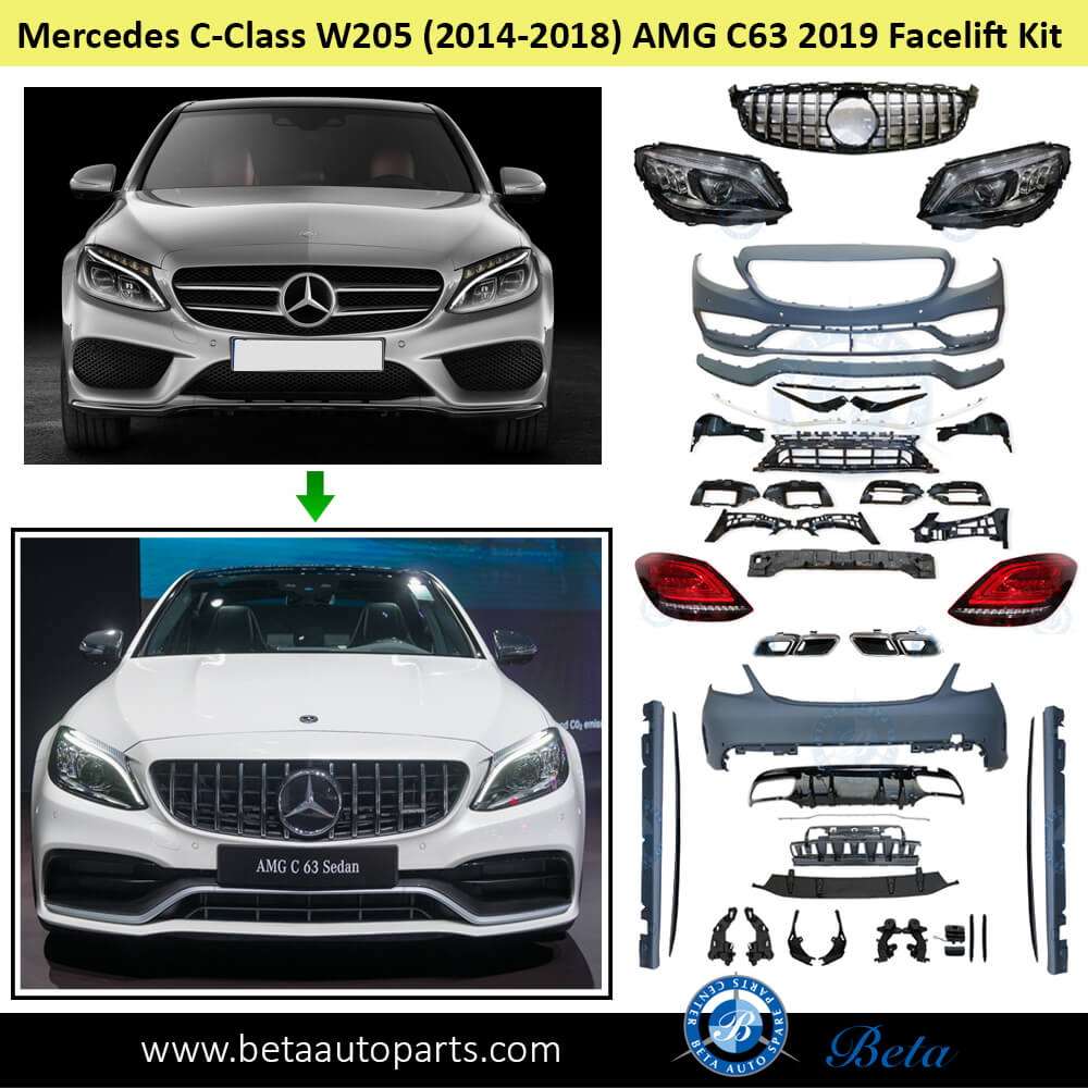 AMG C63 2019 Facelift Conversion Kit for Mercedes C-Class W205 2014-2018 models AMG C63 2019 Facelift Conversion Kit for Mercedes C-Class W205 2014-2018 models
